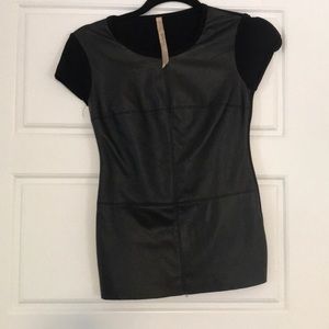 Hardy Tee with Faux-Leather Front